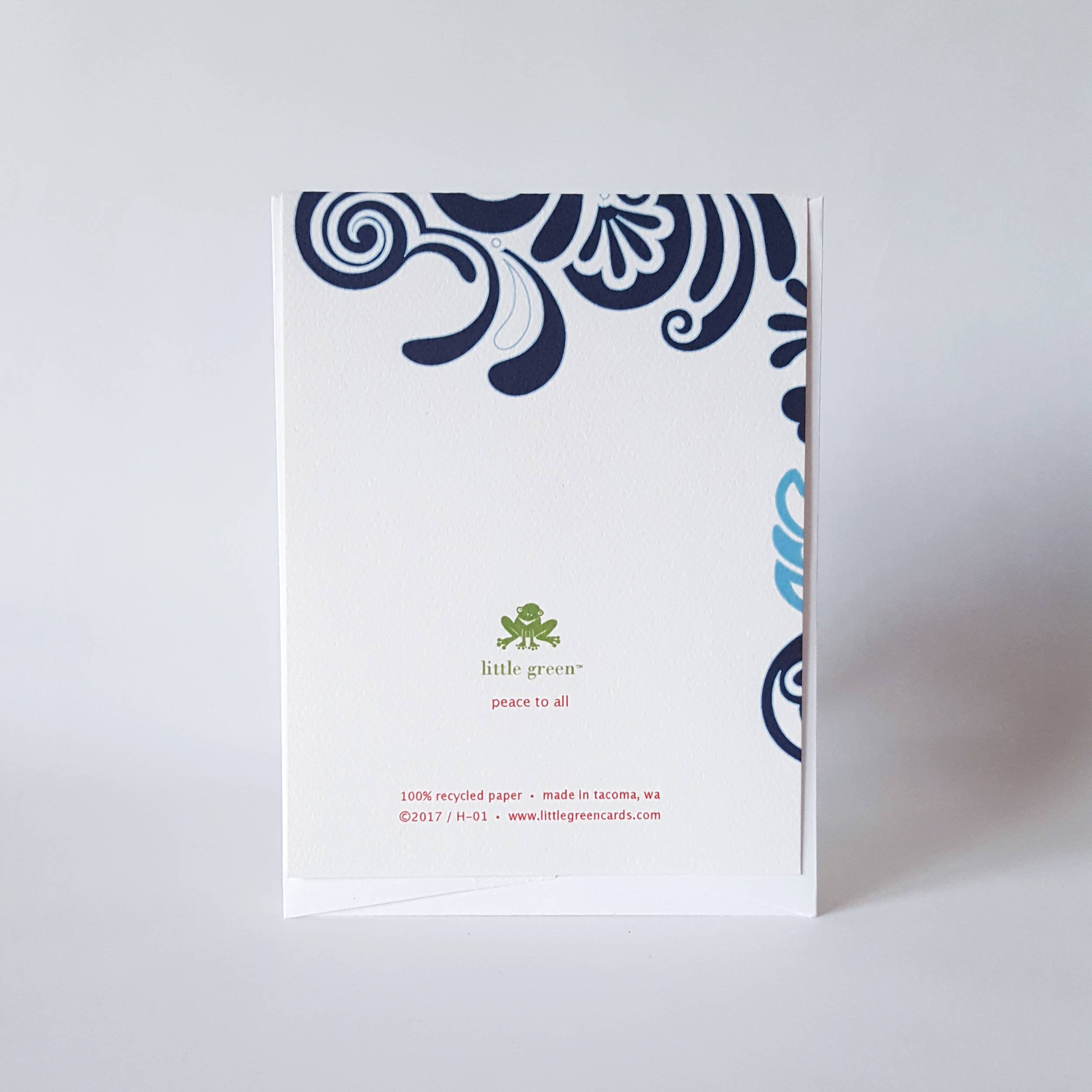 Little Green - Wholesale Christmas Card - Folk Art Swirl Christmas Greeting Card Set of 84