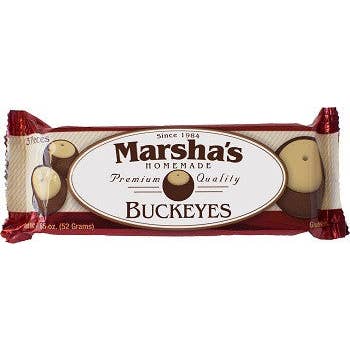 Marsha's Buckeyes - Wholesale Chocolate Covered Sweets - Case of 18, Buckeye Sweets, 3-Pack Bars