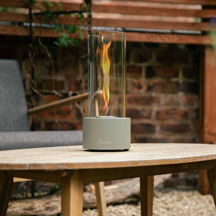 Neon Kactus - Wholesale Decorative Tabletop Object - Ardour Enya - Indoor & Outdoor Tabletop Fire Pit - (Sage)