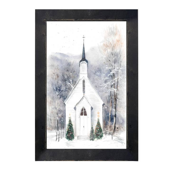 ginger blue - Vente Affiche d'art - Winter Church 1 - Cadre vertical