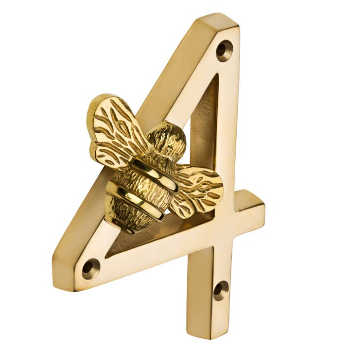 Brass bee - Wholesale Knob/Pull - Brass bee Premium House Numbers with Bee in Brass Finish 0-9