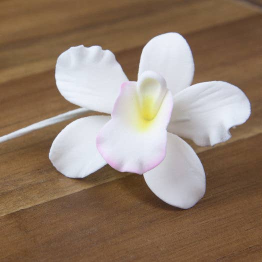 Global Sugar Art - Wholesale Cake/cupcake topper - Orchid Sugar Cake Flowers, Pearly Orchids, by Global Sugar Art, Small, White, 6 Count8