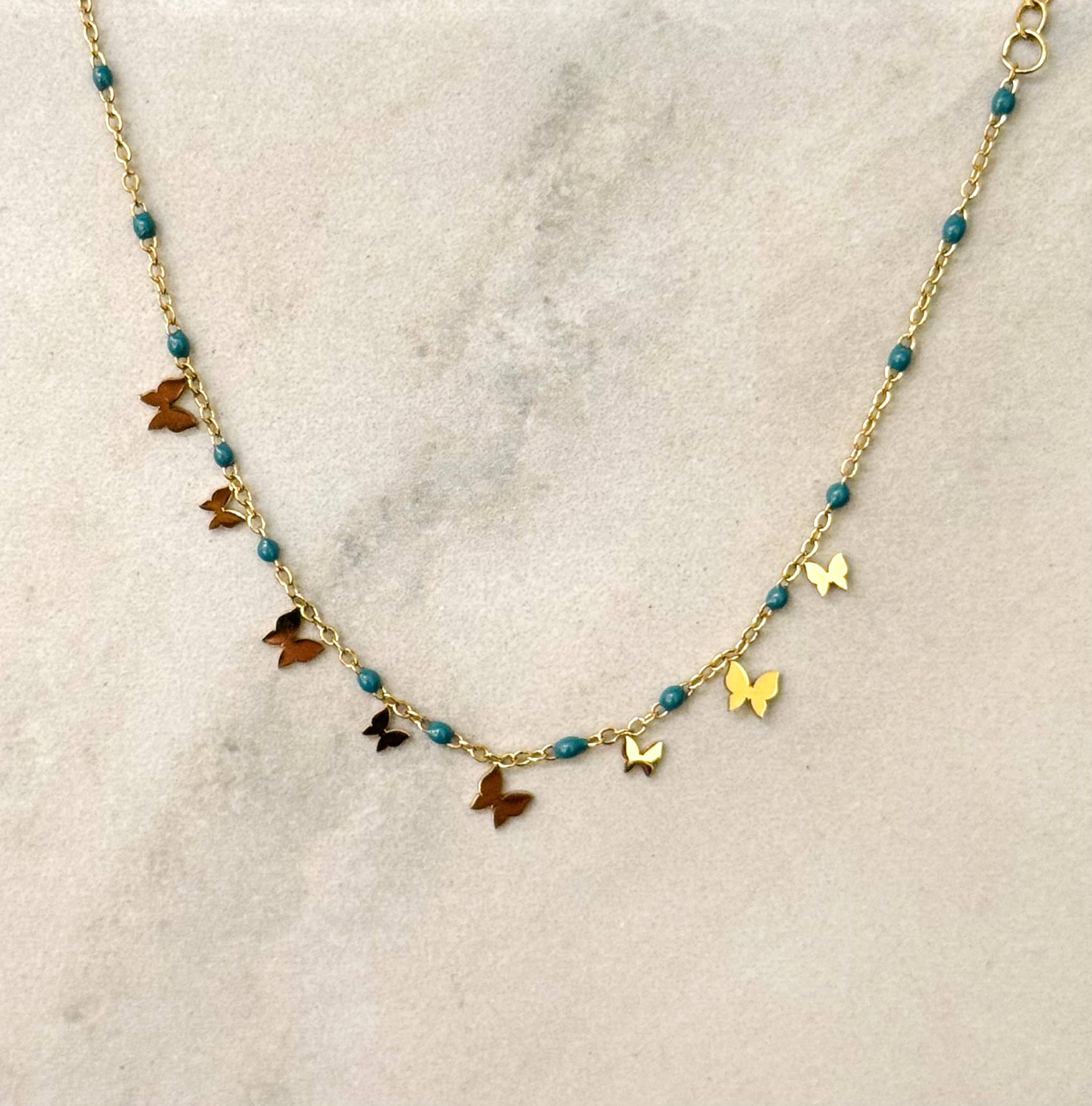 Cassette Barcelona - Vente Bracelets maillon et chaîne - Bracelet Papillon en Émail1