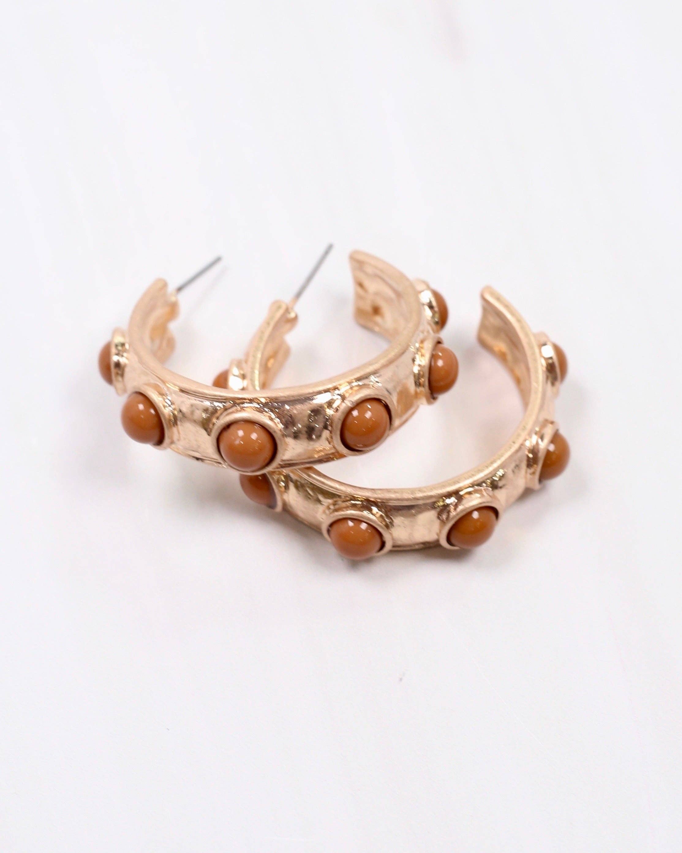 Caroline Hill - Wholesale Hoop Earrings - Frazee Hoop Taupe1