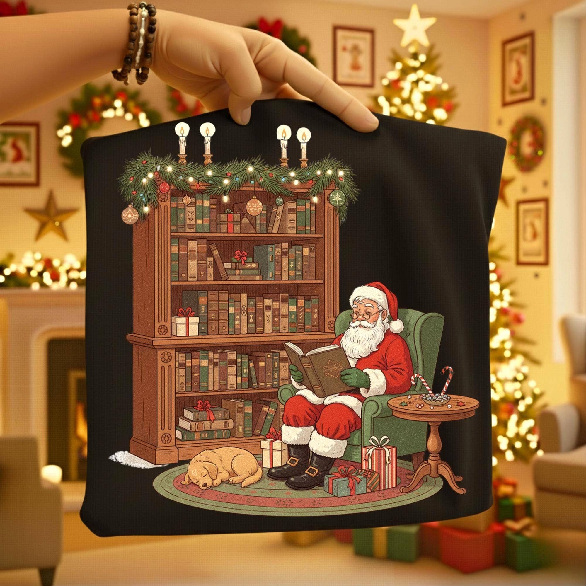 DLT Ecommerce – Großhandel T-Shirt (Grafikdruck) – Damen – Saisonale Lesungen T-Shirt, Weihnachtsbuchbaum Sweatshirt0