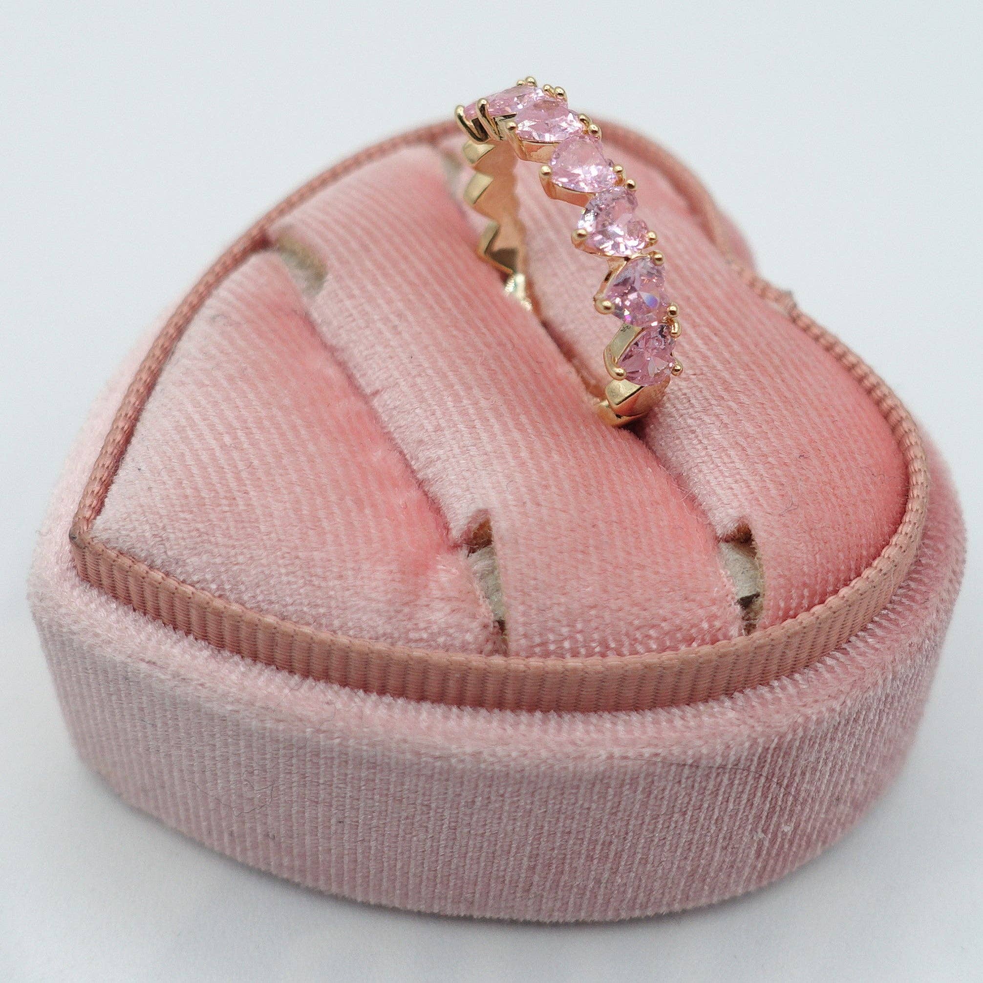 Daemon srls - Wholesale Multi-Stone Ring - JENNY- cuori orizzontali ~ ANELLO REGOLABILE con cubic zirconia a forma di cuore11