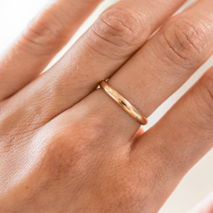 The Land of Salt - Wholesale Band/Stacked Ring - Thick Half Round Ring in Gold Filled2