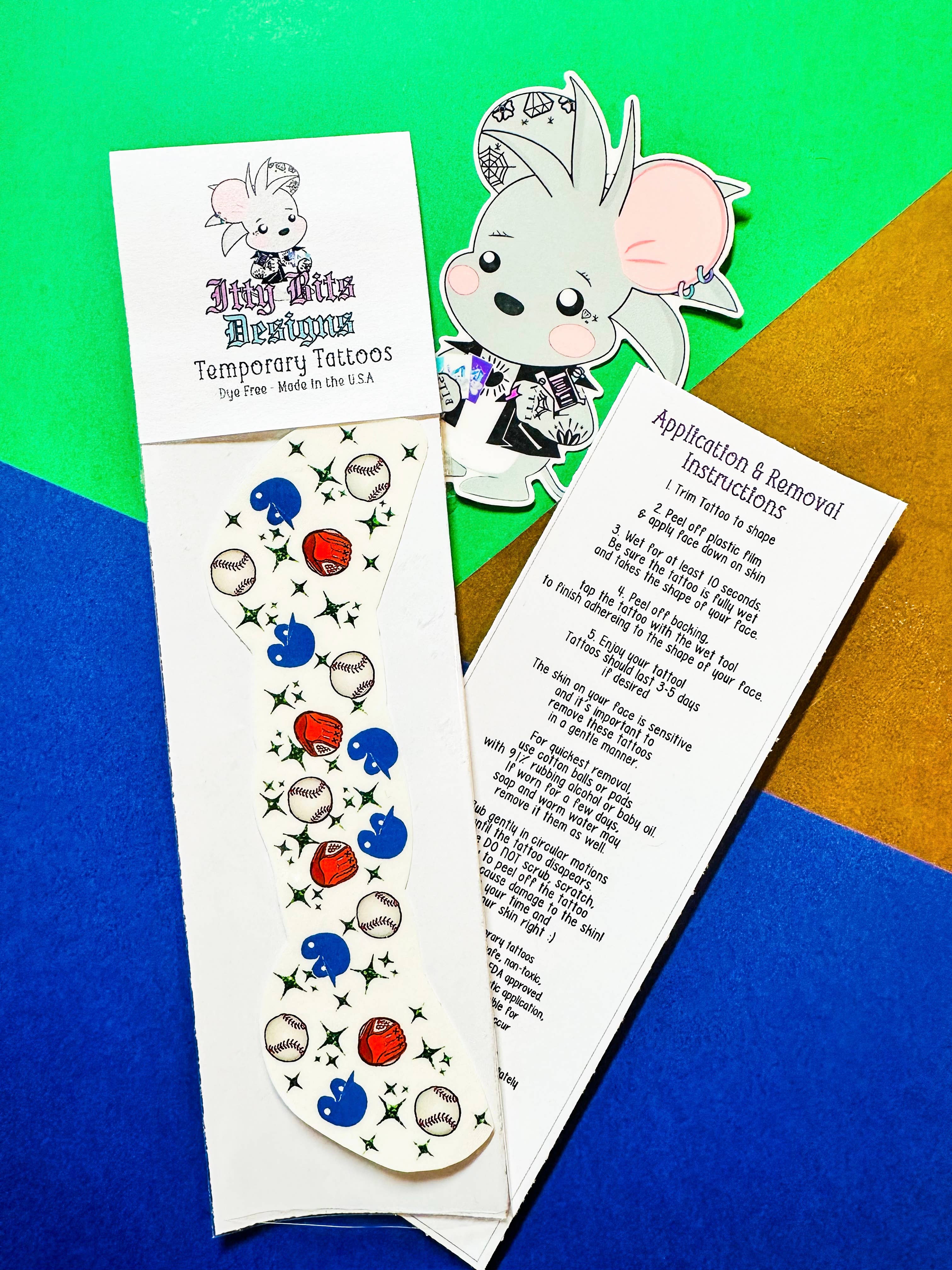 Itty Bits Designs – Großhandel Temporäre Tattoos – Baseball Sommersprossen Temporäre Tattoos
