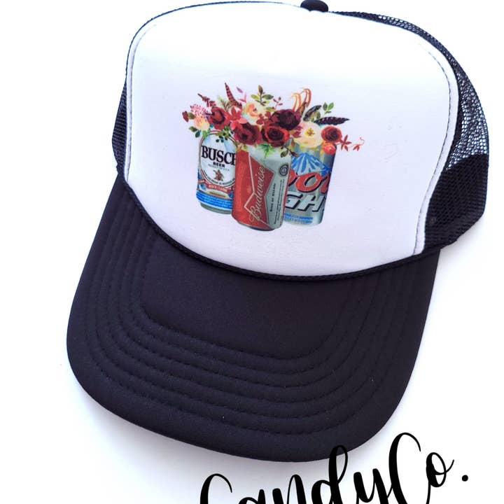 Retro Coors Busch flower lover Vintage Trucker Hat cap beer for wholesale by The Candy Collections