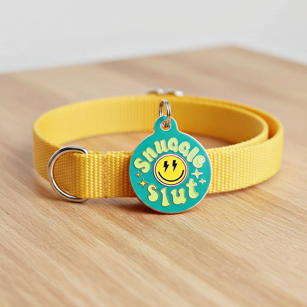 Bad Tags - Wholesale Pet Identification Tag - Cat/Dog - Enamel Dog Tag with Scannable ID - Snuggle Slut2