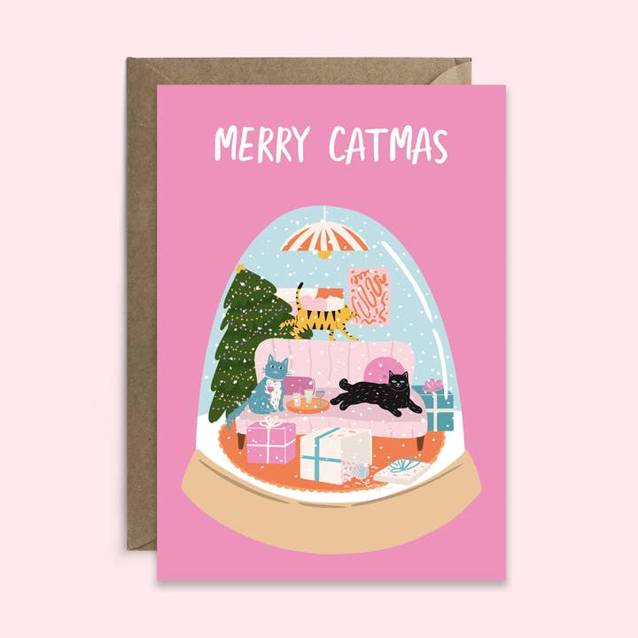 Tikkled Pink - Wholesale Christmas Card - Merry Catmas Christmas Card | Seasonal Card | Holiday Card0