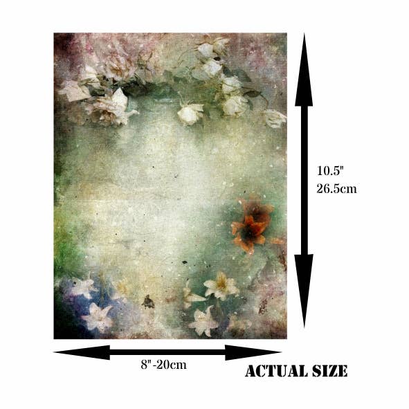 Craft Kreatively - Wholesale Craft Supplies - Dark Floral Decoupage Rice Paper - A4 - 6pc - for Crafts5