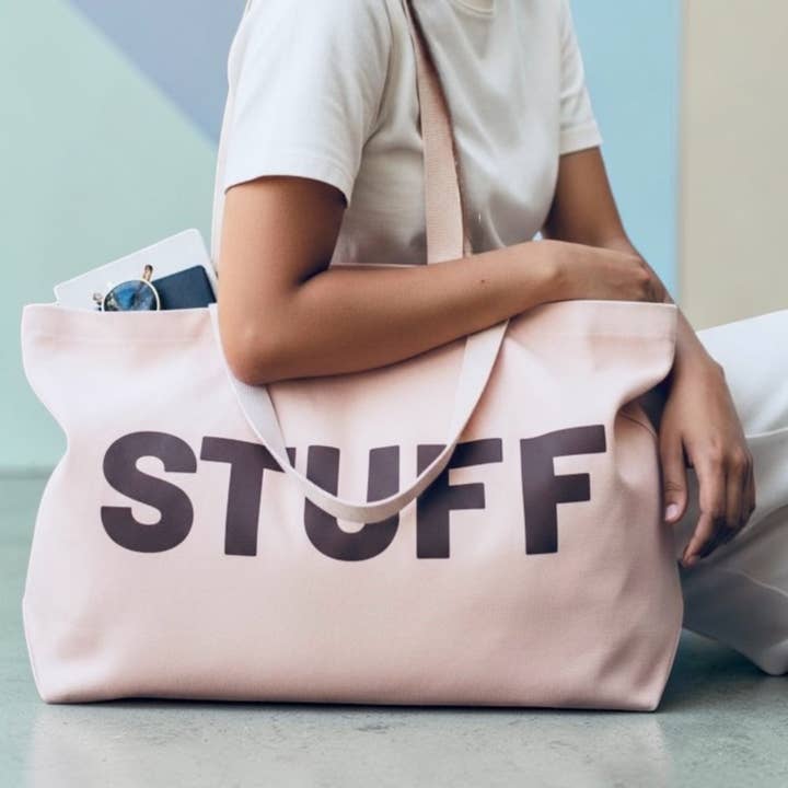 Jumbo STUFF Bag - Pink/Cocco for wholesale by the Cornish studio