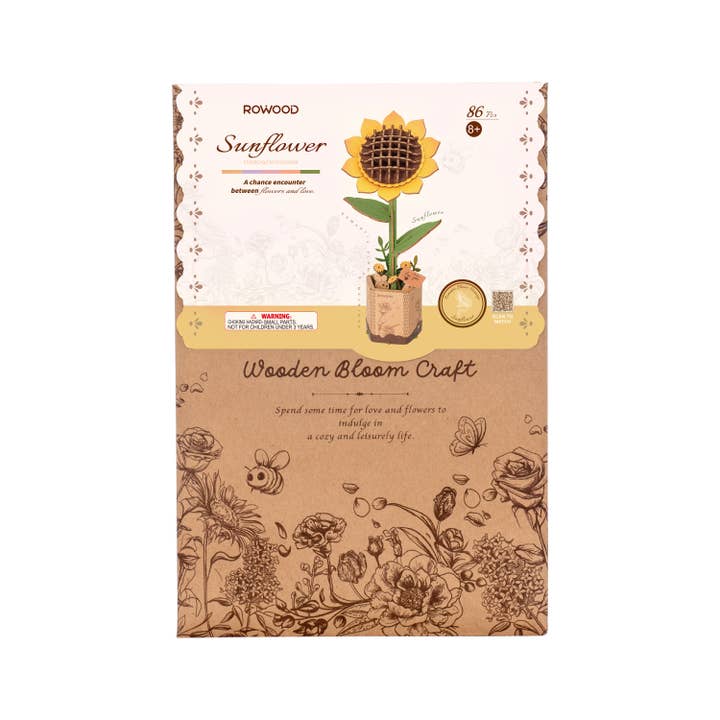 Robotime - Wholesale DIY Craft Kit - TW011 Sunflower Robotime Rowood DIY Wooden Flower 3D Puzzles