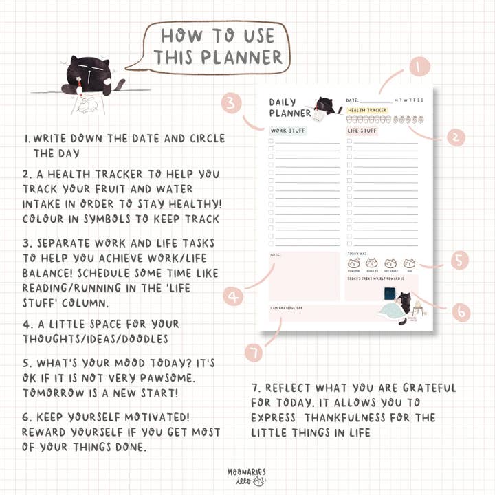 Moonaries illo - Wholesale Planner - Black cat daily planner1