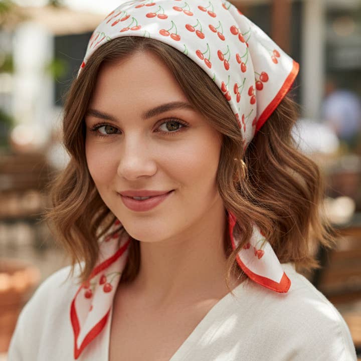 SS | Red Cherry Bandana | BS0104 for wholesale by Greater Goods Imports & Wholesale