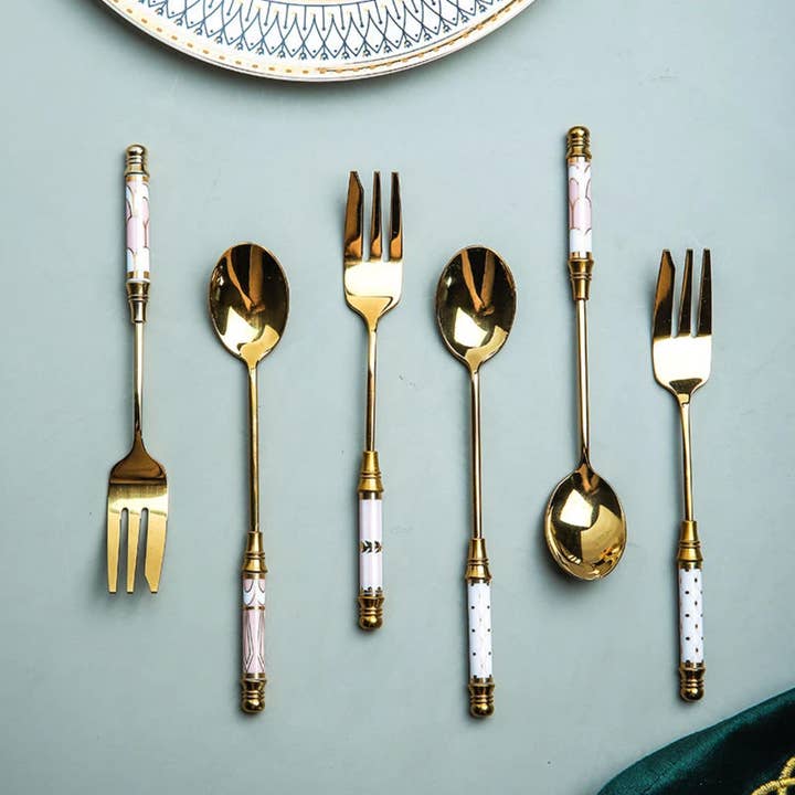 Homerely - Wholesale Assorted Cutlery Set - Vintage Gold Spoons Fork Set