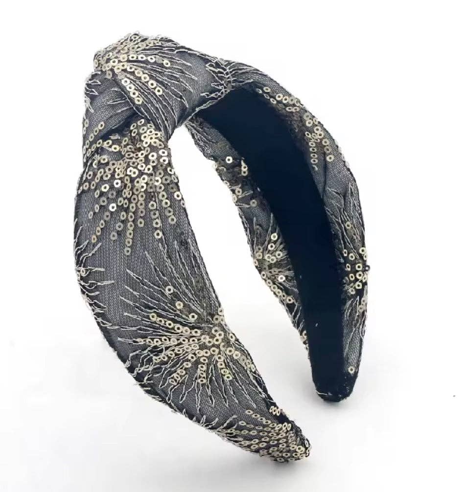 The Heady Chic - Vendita all'ingrosso Fascia per capelli - Donna - Cerchietto annodato con paillettes per adulti con fuochi d'artificio0