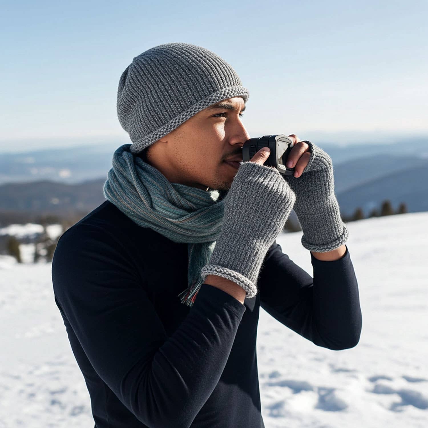 Shupaca Alpaca - Vente Écharpe – unisexe - Écharpe Alpaga - Indigo2