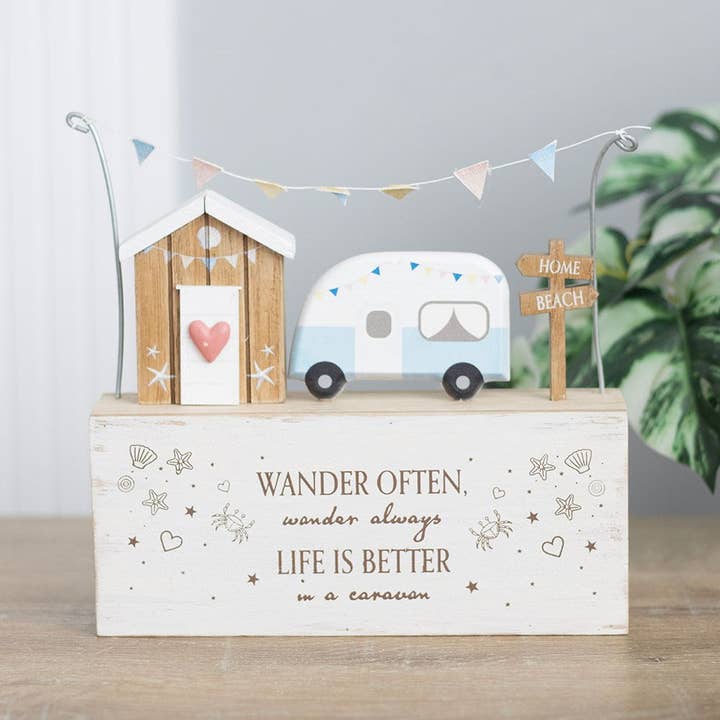 Something Different Wholesale - Wholesale Sign - Wander Often Beach Hut Caravan Wooden Ornament