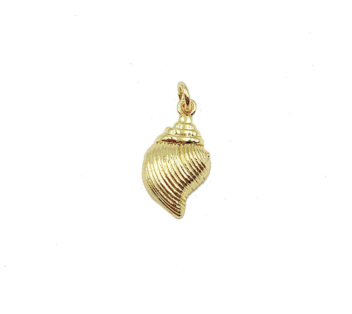 Beads Creation - Wholesale Individual Charm/Pendant - Gold Filled Hermit Crab Shell Charm Pendant, CP9440
