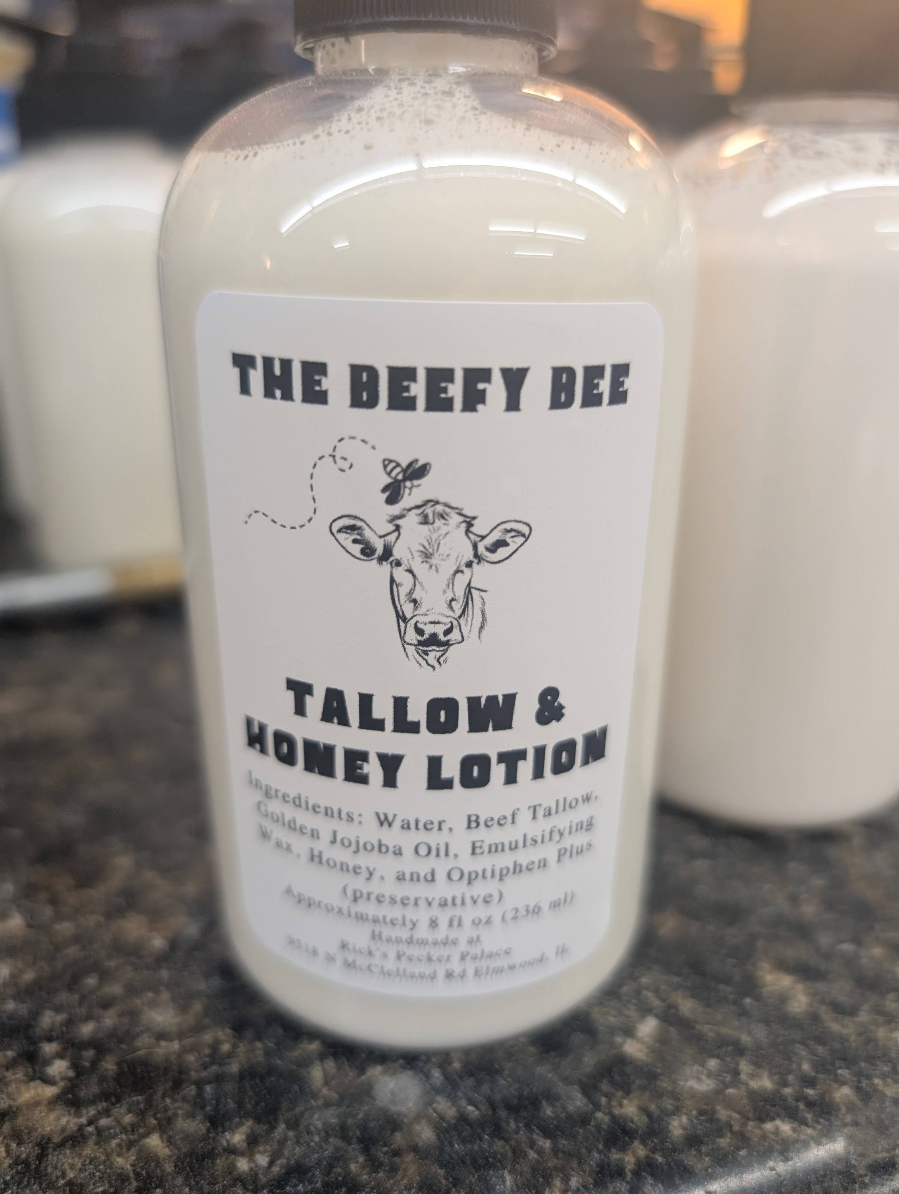 Rick's Pecker Palace, LLC - Wholesale Hand Cream/Lotion - Tallow and Honey Body Lotion - 8 oz pump bottle
