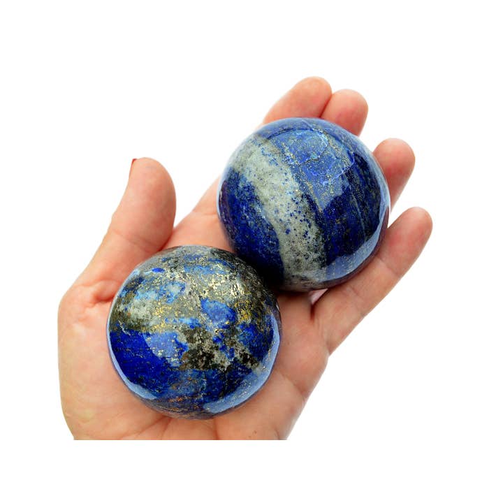 Kaia & Crystals - Wholesale Spiritual Stone/Crystal - Lapis Lazuli Sphere 1 Kg Lot A (3-5 Pcs) - (45mm - 60mm) 8