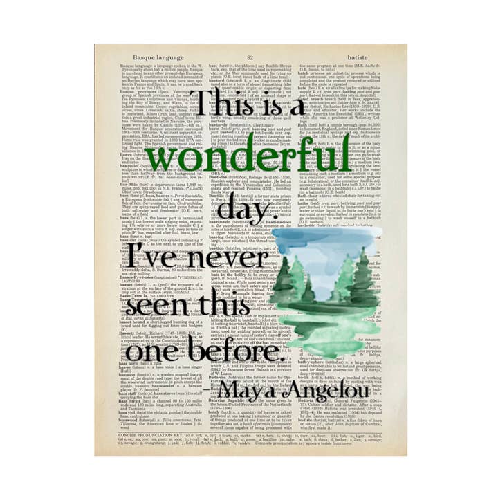 This is a wonderful | Dictionary Print | Vintage Book Art for wholesale by Bookish Birds