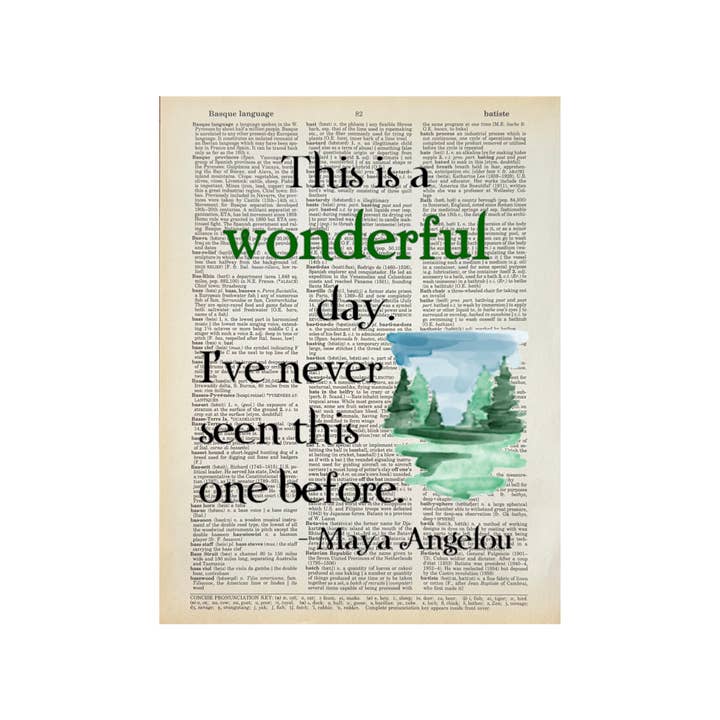 This is a wonderful | Dictionary Print | Vintage Book Art for wholesale by Bookish Birds