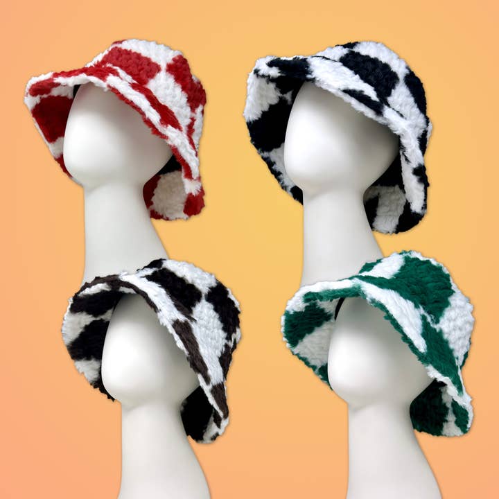 Faux Fur Checkerboard Bucket Hat – Bold & Fun! for wholesale by Rainbow Unicorn Birthday Surprise