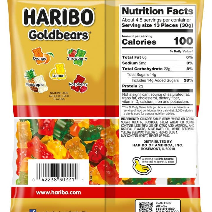 Snacky Candy – wholesale Gummy – Haribo Share Size Goldbears Gummy Candy 5 oz 12 packs1