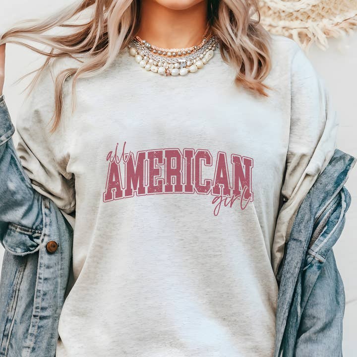Trendznmore - Wholesale T-Shirt (Graphic) - Women's - All American Girl Varsity Graphic T-shirt