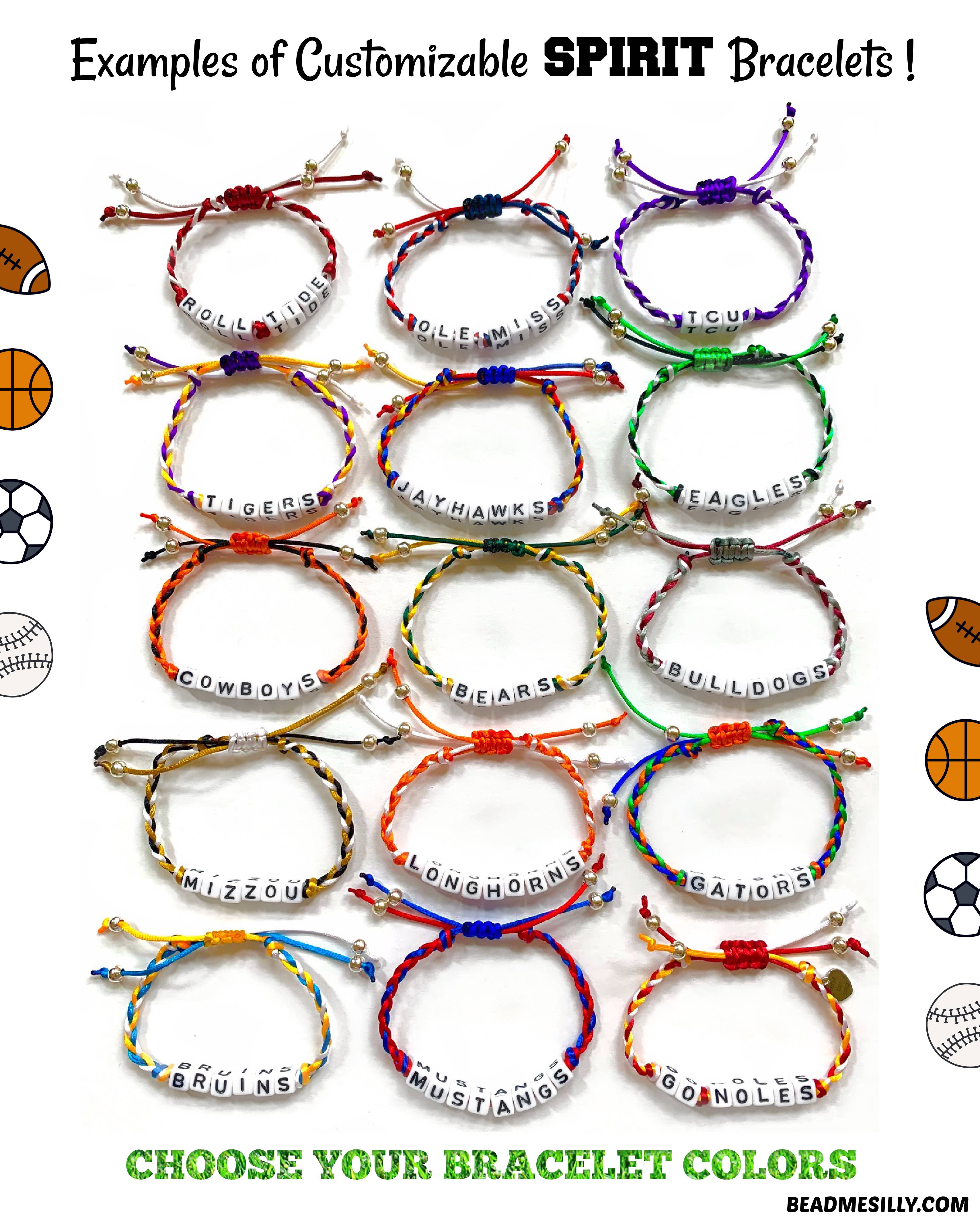 Bead Me Silly - Wholesale Woven/Braided Bracelet - CUSTOM School/Spirit Bracelet - Sports & Sorority & States5