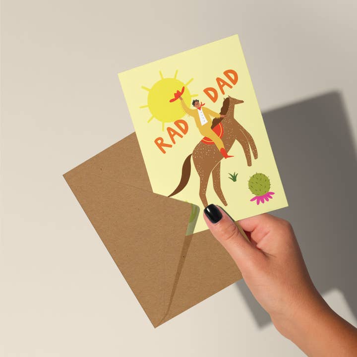 Little Black Cat Illustrated Goods - Venta al por mayor Tarjetas del Día del Padre - Tarjeta de Papá Genial | Tarjeta de Vaquero | Cumpleaños de Papá | Día del Padre