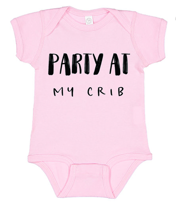 Paper Cow LLC - Wholesale Bodysuit (Non-Footed) - Baby - Baby Party at my Crib Graphic Cotton Bodysuit2