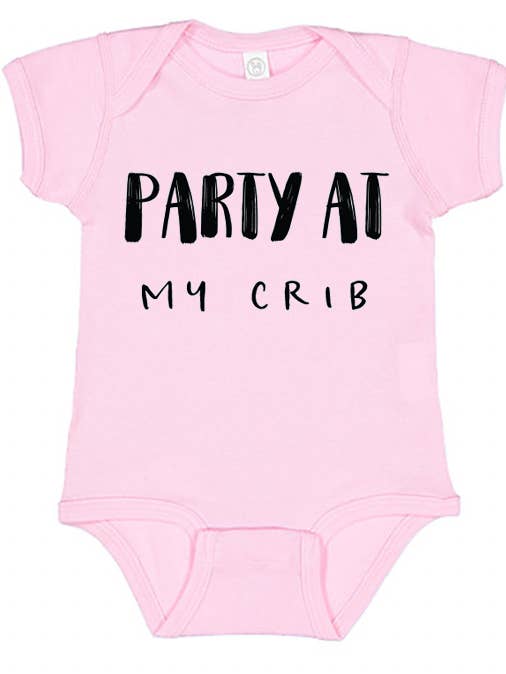 Paper Cow LLC - Wholesale Bodysuit (Non-Footed) - Baby - Baby Party at my Crib Graphic Cotton Bodysuit2
