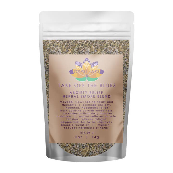 Take off the Blues Herbal Smoke Blend for wholesale by Gypsi Jars Skincare + Alchemy