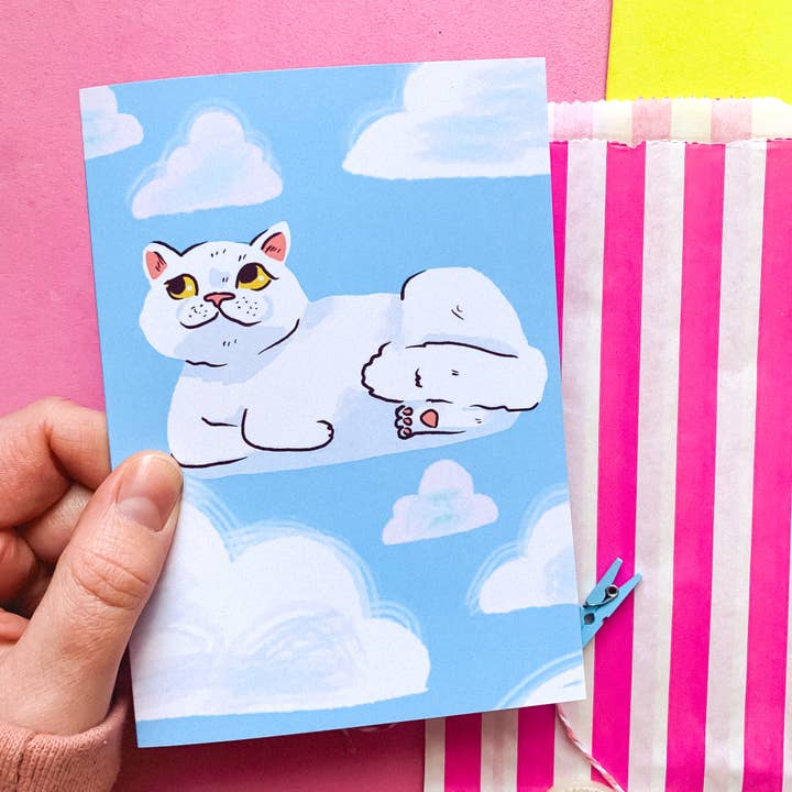 Sophie Heywood - Vendita all'ingrosso Biglietti di auguri generici - Biglietto di auguri Mochi Hovercat Cloud4