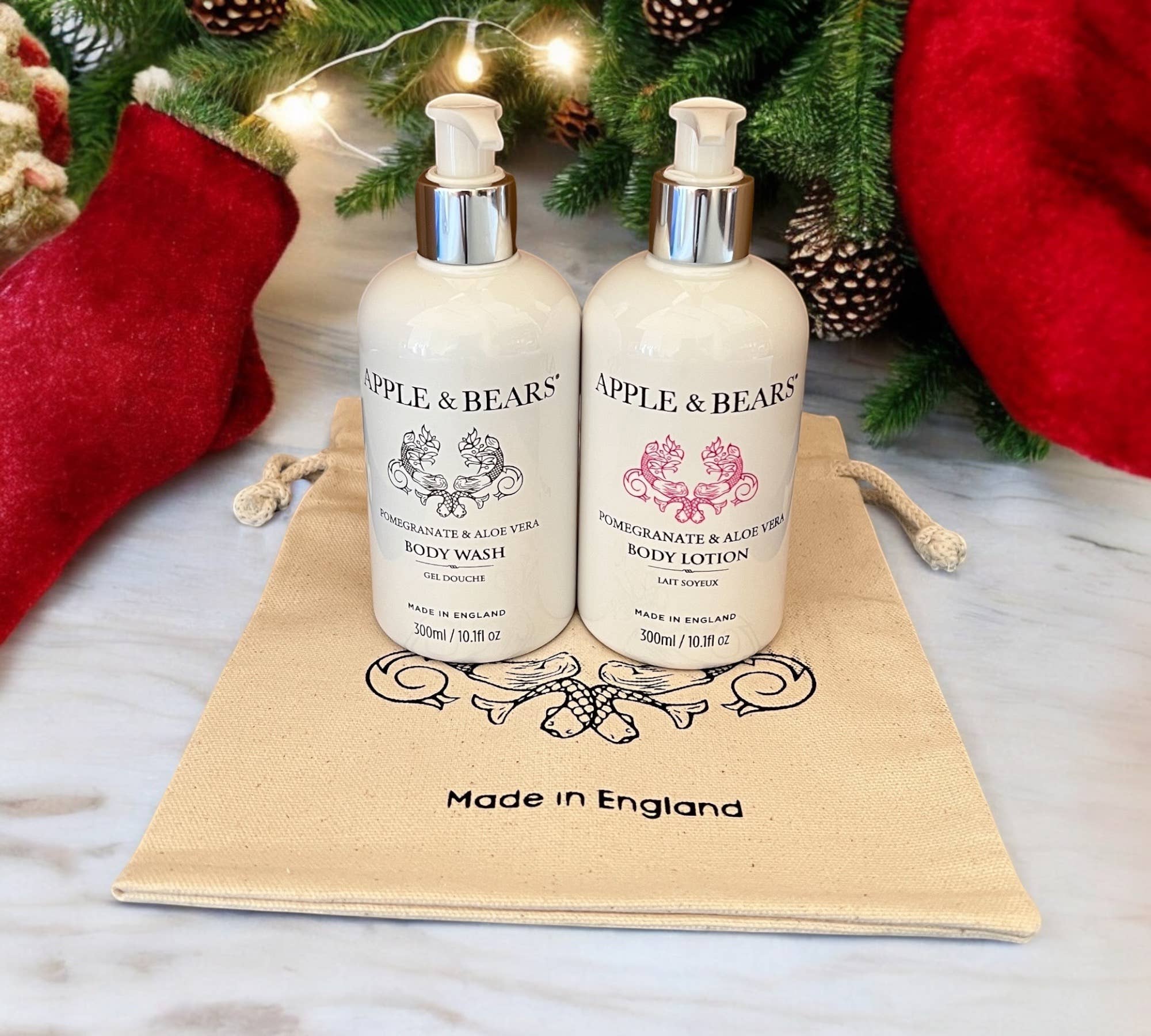 APPLE & BEARS - Vente Set de bain et corps - Coffret cadeau luxe grenade et aloe vera9