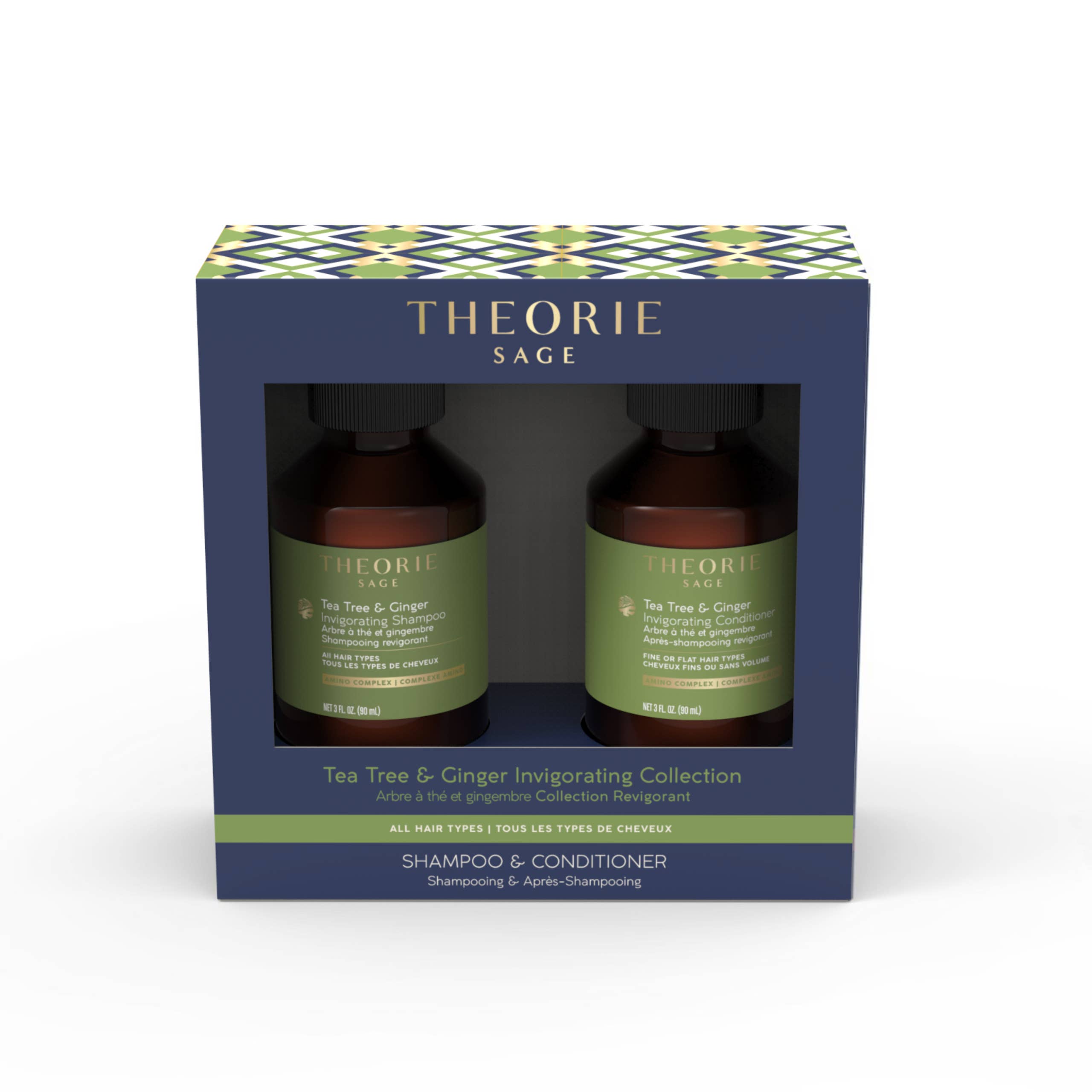 THEORIE - Wholesale Shampoo & conditioner set - Tea Tree & Ginger Invigorating Shampoo & Conditioner Travel Set