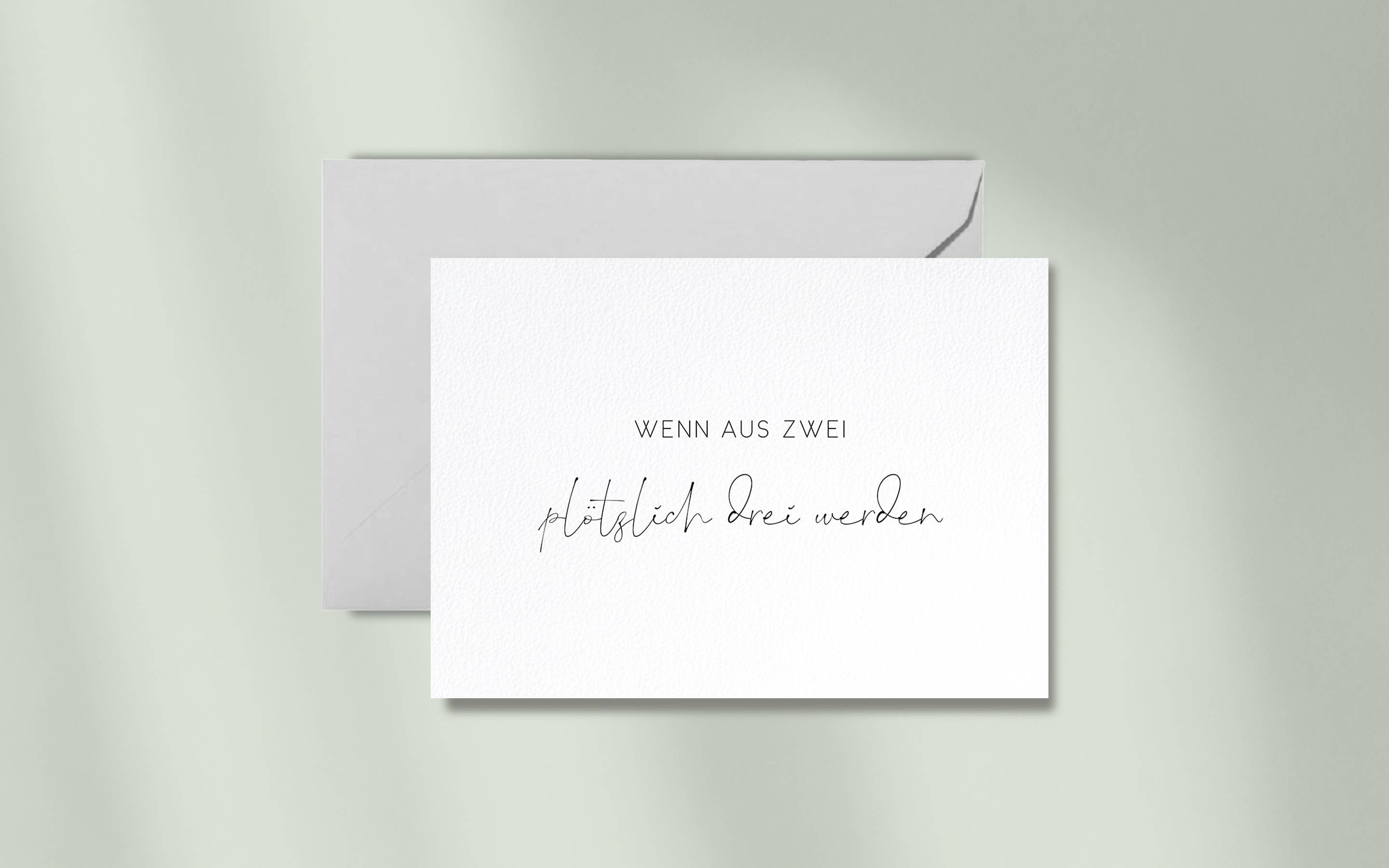 Debblschebbl Design Studio - Wholesale Baby Card - When Two Suddenly Become Three | Card with Envelope0