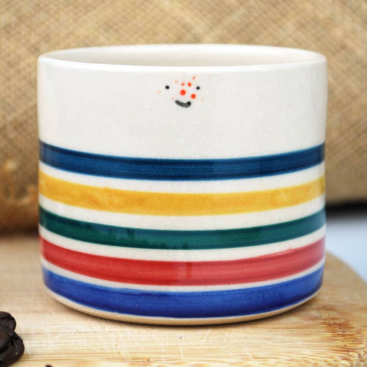 Multicoloured Sailor Flat White Cup for wholesale by Modern Pottery Shop