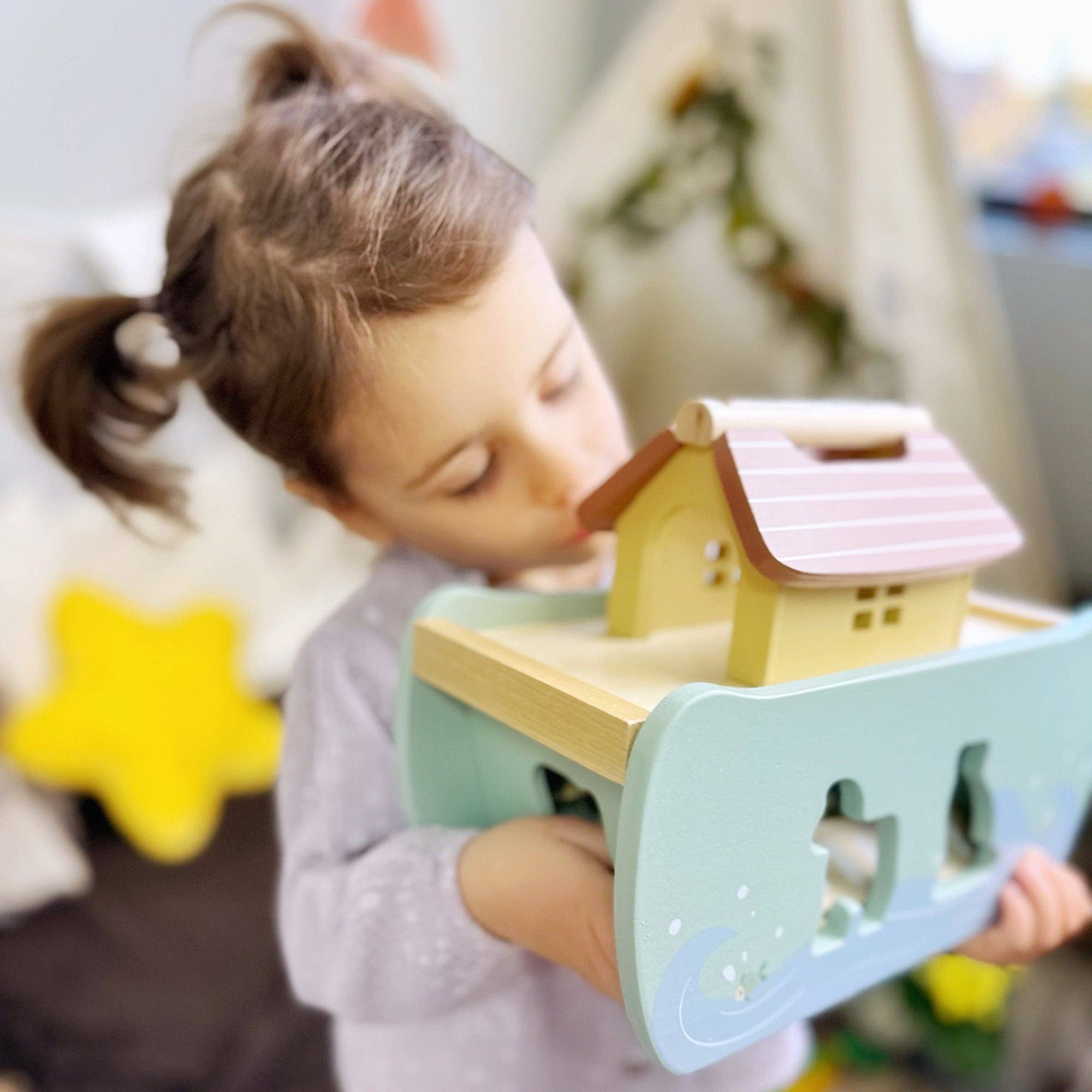 OmaOmaOma! Montessori Educational Wooden Toys for Kids – Brinquedo de madeira - Crianças por atacado – Arca de Noé Formas Sortidas - Brinquedo de Madeira para Idades 2+10