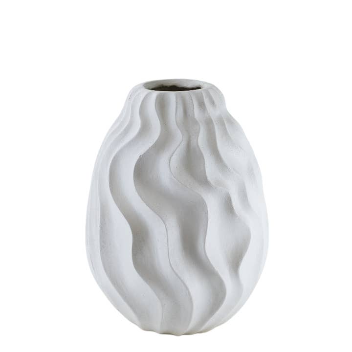CM123 Wavy Ceramic Vase 12" x 12" x 15.75" PK 2 for wholesale by Myrians Home Decor