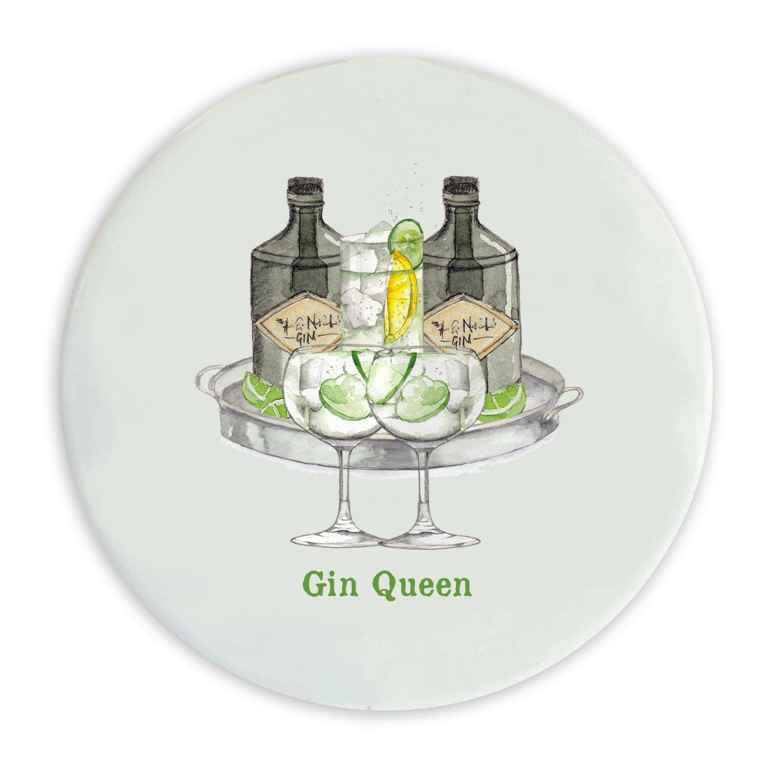 Crumble & Core – wholesale Coasters – Ceramic Coaster – Heat Resistant Cork Backed Queen Design | Gin Lovers Gift0