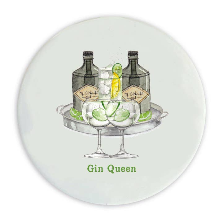 Crumble & Core – wholesale Coasters – Ceramic Coaster – Heat Resistant Cork Backed Queen Design | Gin Lovers Gift