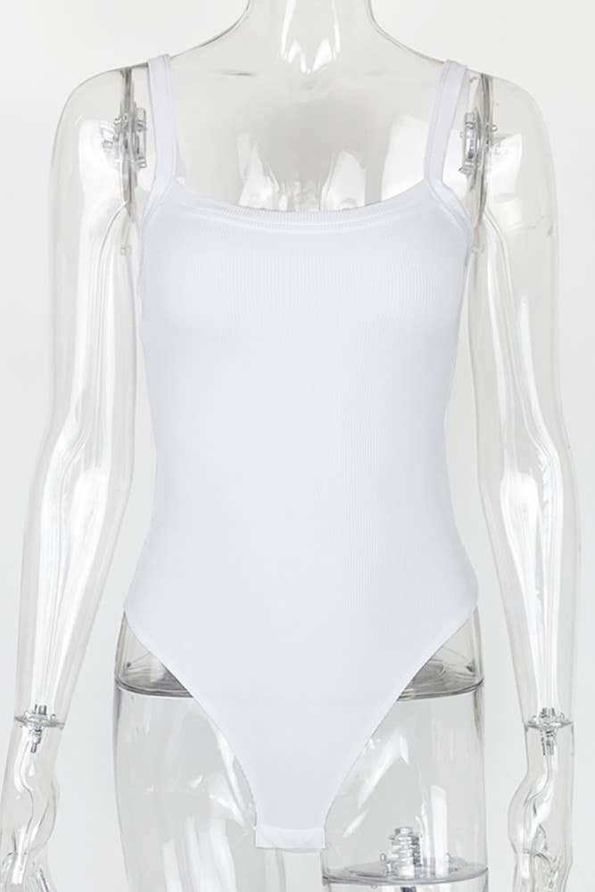 UNISHE - Wholesale Bodysuit - Women's - Ribbed Knitting Spaghetti Bodysuit ZZKF8711