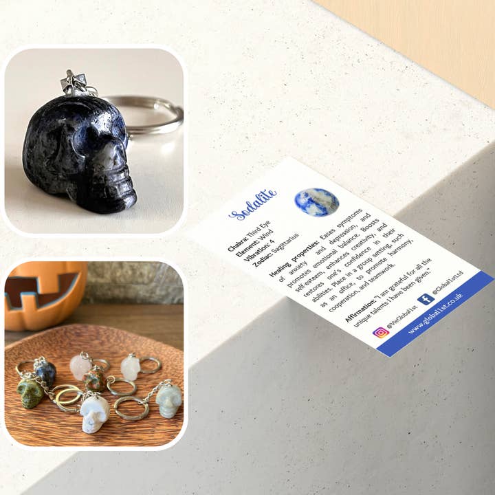 VIE – wholesale Keychain – Unisex – Crystal Skull Head Keychain, 2cm16