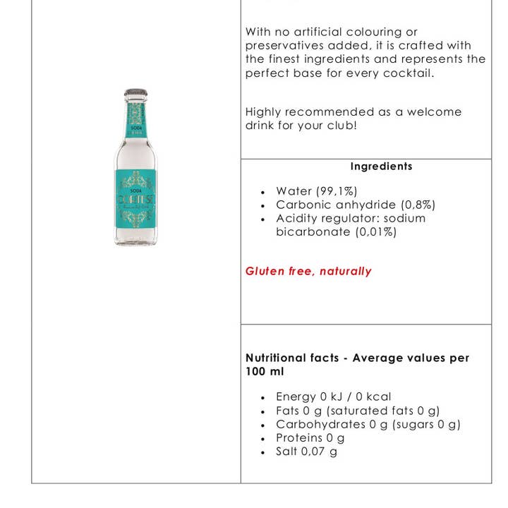 Metina SAS - Wholesale Soda/Carbonated Drink - CORTESE PREMIUM soda drink cl. 201