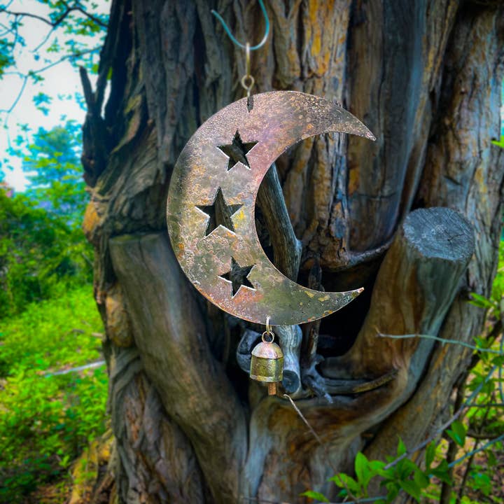Mira Fair Trade - Wholesale Wind Chime - Star Cut Moon Chime